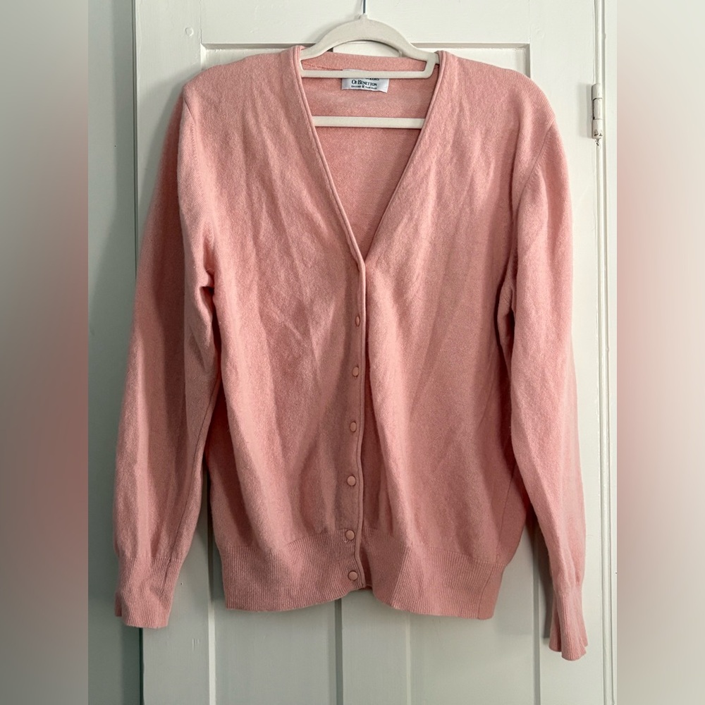 United Colors Of Benetton Pale Pink V-Neck Button Cardigan